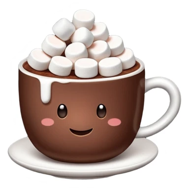 a cup of cocoa with marshmallows sticker