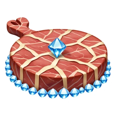 Meat with diamond textur and blue color sticker