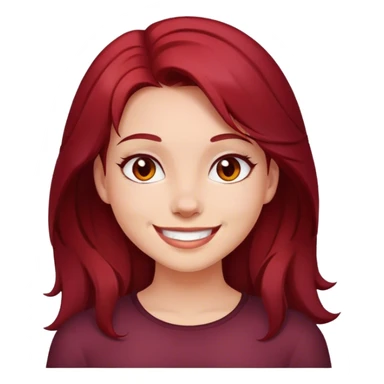 Smile dark red hair girl  sticker