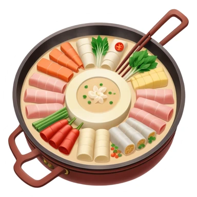 Traditional Chinese hotpot with soft pastel colors sticker