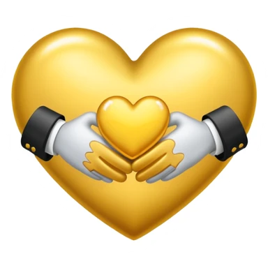 yellow heart with a handshake sticker