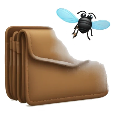 an open wallet fith a fly coming out of it sticker