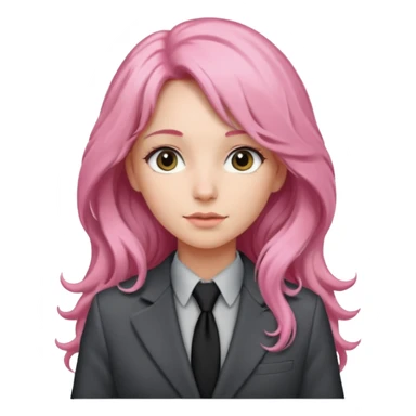 long wavy and pink haired woman with tie and blazer sticker