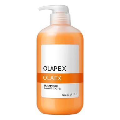 Olaplex shampoo bottle with orange label sticker