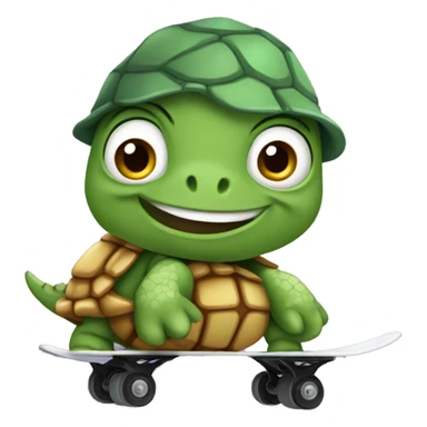 Tortuga con patineta sticker