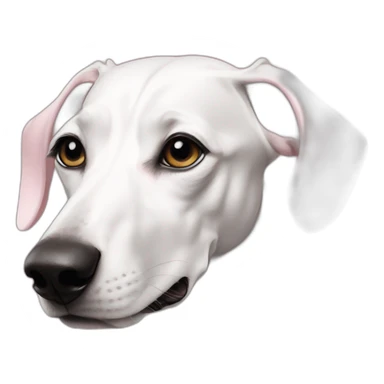 Dog galgo all white anda noise pink sticker