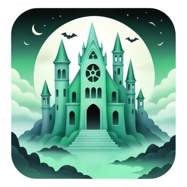 Ghostly Pastel Black Green White Spectral Gloomy Dusky Dystopian Apocalyptic Aesthetic Scenery Deco sticker