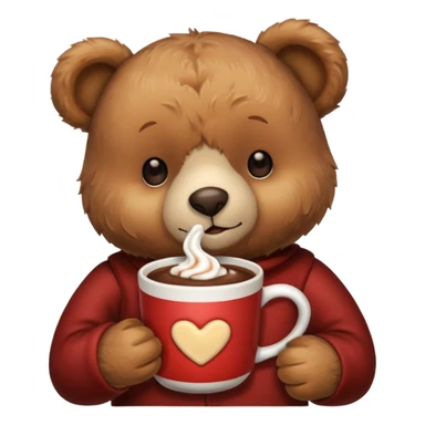 Teddy bear holding cup of hot chocolate  sticker