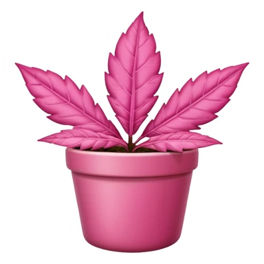 Pink pot leaf sticker