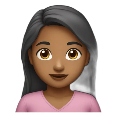 A Sri Lankan Tamil little girl with long hair brown skin brown eyes  sticker