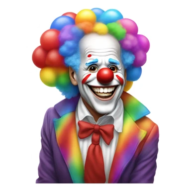 Biden having fun at a clown party wearing clown makeup and big shoes but still clearly Biden  sticker