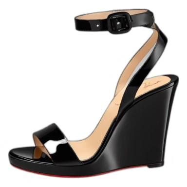 WEDGE heel LOUBOUTIN black PATENT sticker