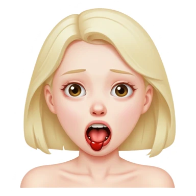 emoji of girl chocking herself exaggerated funny sticker