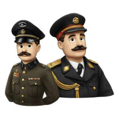 Charlie Chaplin with mustach of a german chief during the 1940s and a military cap from Germany  sticker