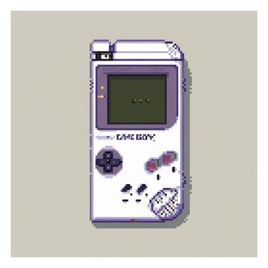 Classic Game Boy handheld console at a half turn angle sticker