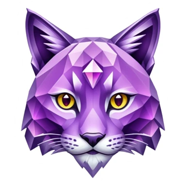 Lynx made of crystals that's purple sticker