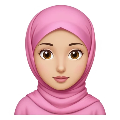 A girl with pink dress and pink hijab sticker