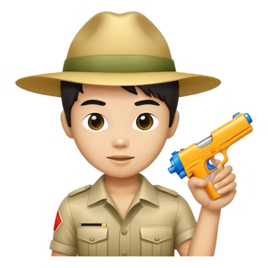 Thai with a water pistol sticker