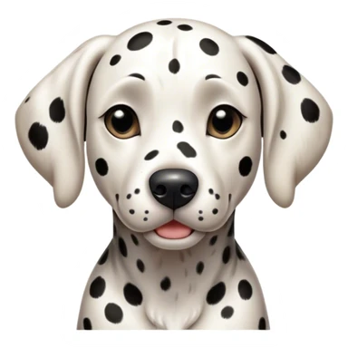 Cinematic Realistic full-body portrait of a Dalmatian dog, rendered with glossy, meticulously detailed spotted fur and expressive, alert eyes, set against a clean, neutral backdrop that highlights its regal and athletic stance. sticker