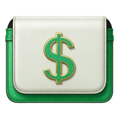 glitter white wallet green symbol $ sticker