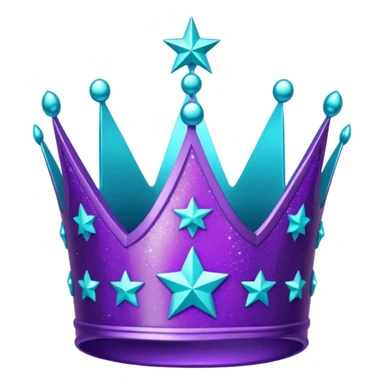 Feeling purple cian crown shine star glitter sticker