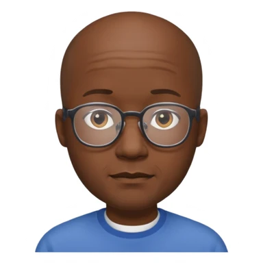 Balding black man with glasses and hair around the sides sticker