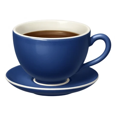 broken navy blue tiny tea cup sticker