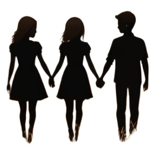 Romantic couple silhouette for 'Boyfriend' song sticker