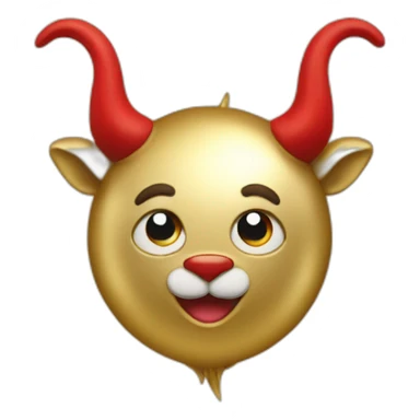 Gold heart with red horns and red tail sticker