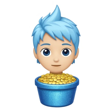 Glitter pacote de pipoca, listras roxas e azul ciano sticker