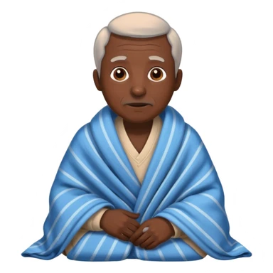 dark skin old man with tucked blanket sticker