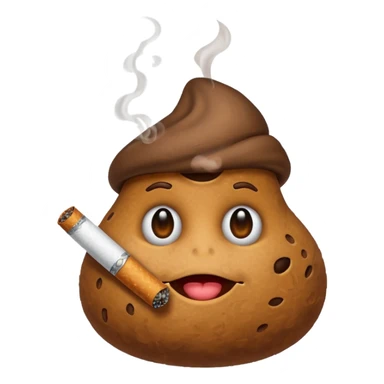 a poo emoji smoking a cigarette sticker