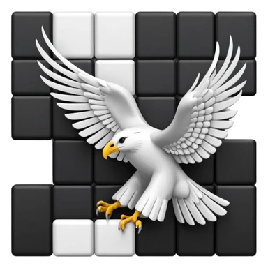 Bloc avec des ailes noirs et blancs carrés sticker