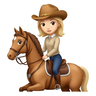 A girl riding a horse sticker