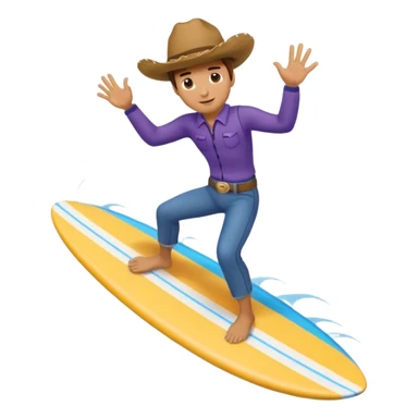 cowboy riding a surfboard  sticker