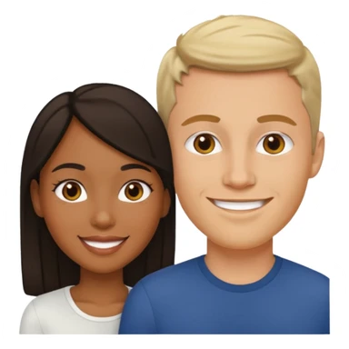 mixte couple black girl , white italian style man sticker