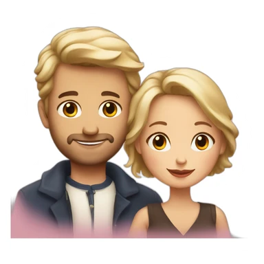 Polish woman and french man in love sticker