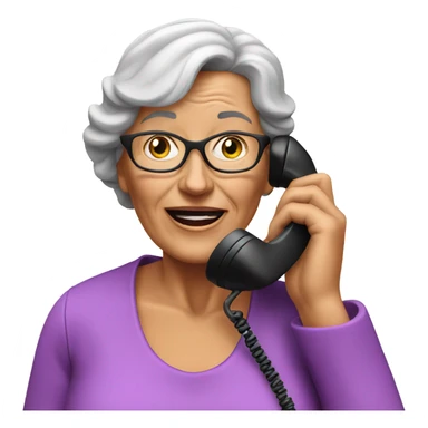 3d hyper realistic senior woman speaking on the phone  sticker