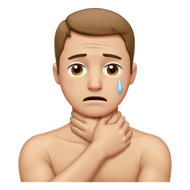 man crossing arms on his neck while crying sticker