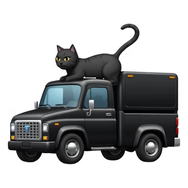 Black truck with thunder and a cat in the back make look aggressive  sticker