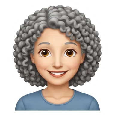 Femme 53 ans cheveux gris frisés  sticker