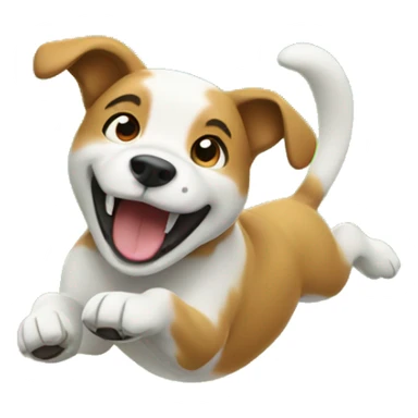dog jumping joyfully in grass sticker