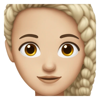 white girl, brown eyes, brown hair, black eyebrows sticker