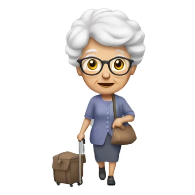 Granny with walking frane sticker