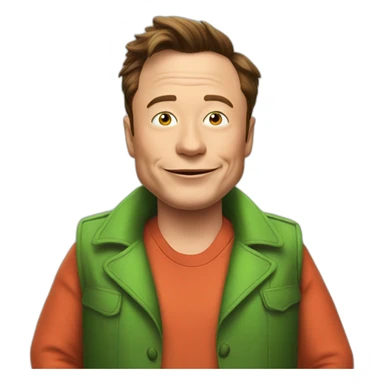 elon musk dressed as barney the dinosaur sticker