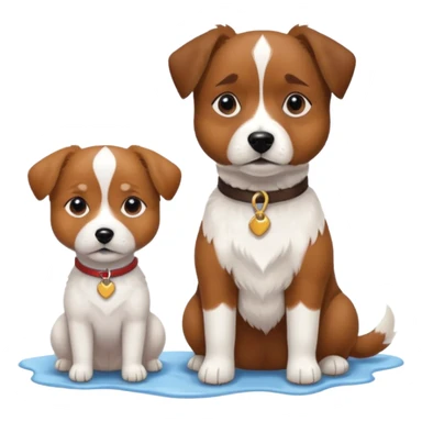 shizu-puddle mix dog sitting next to jack rassel dog sticker