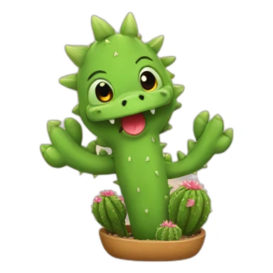 dragon cute cactus sticker