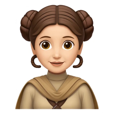 Star Wars Return of the Jedi, Princess Leia in Endor outfit, emoji style sticker