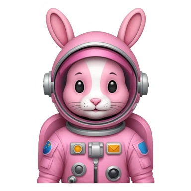 pink rabbit astronaut sticker