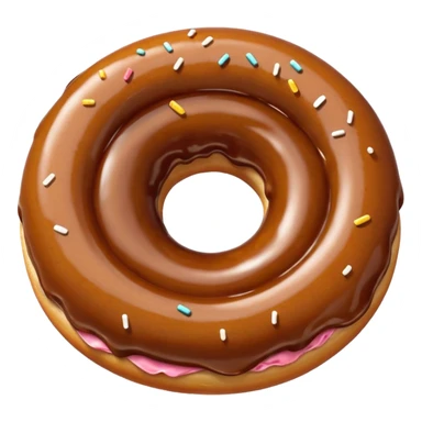 White glue brown donut  sticker
